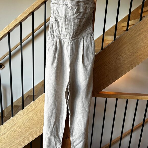 Abercrombie & Fitch Emerson Linen-Blend Strapless Jumpsuit - Size S - Picture 9 of 9